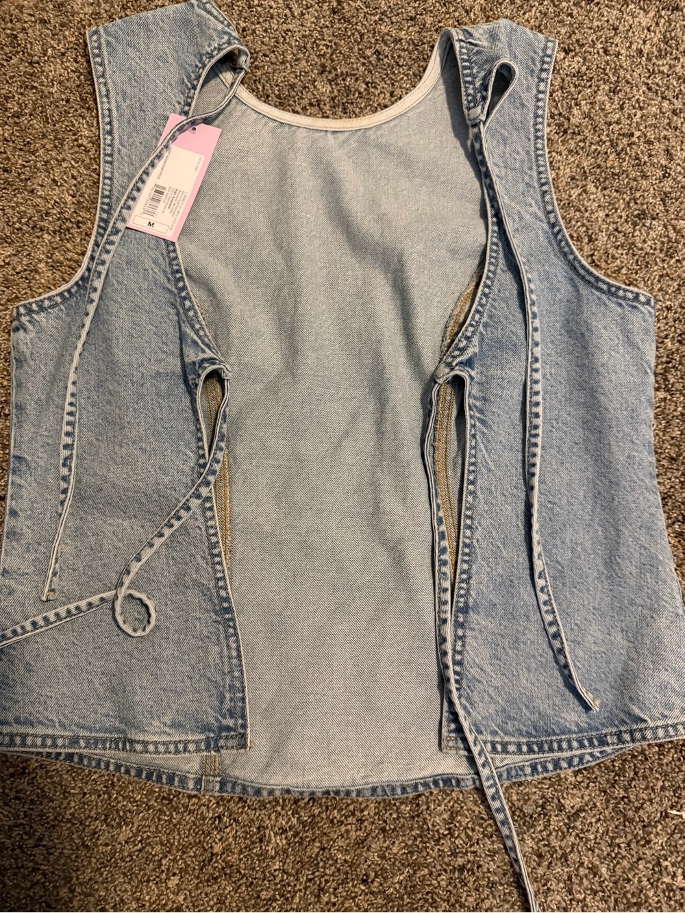 a new day Light Blue Denim Tie-Back Tank Top